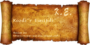 Kozár Euniké névjegykártya